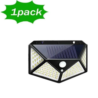 🌞 Luzes Solares LED 100L 🔆 com Sensor de Movimento | Iluminação Exterior para Jardim, Parede e Rua • 1/2/4/6 Peças • Energia Solar e Alta Luminosidade