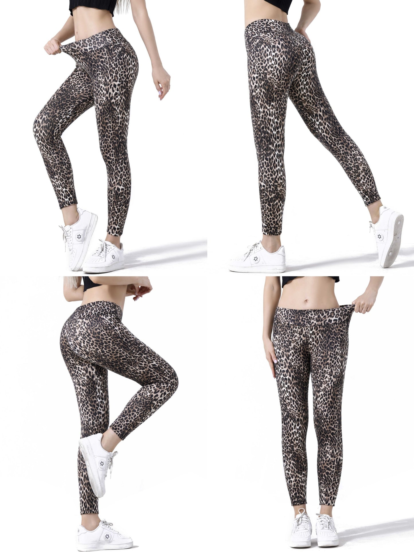 Calça Térmica Feminina Estampa Leopardo em Poliéster com Elasticidade Média