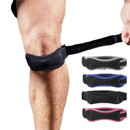 Adjustable EVA Soft Pad Knee Strap Patella Tendon Protector Running Cycling Gym Sports Knee Support Compression Wrap Unisex Pain