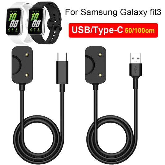 Carregador ⚡⚡Oficial USB Type-C para Samsung Galaxy Fit 3 (R390) – Dock de Carregamento Rápido | Cabo Adaptador Original para Smartband
