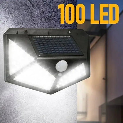 🌞 Luzes Solares LED 100L 🔆 com Sensor de Movimento | Iluminação Exterior para Jardim, Parede e Rua • 1/2/4/6 Peças • Energia Solar e Alta Luminosidade