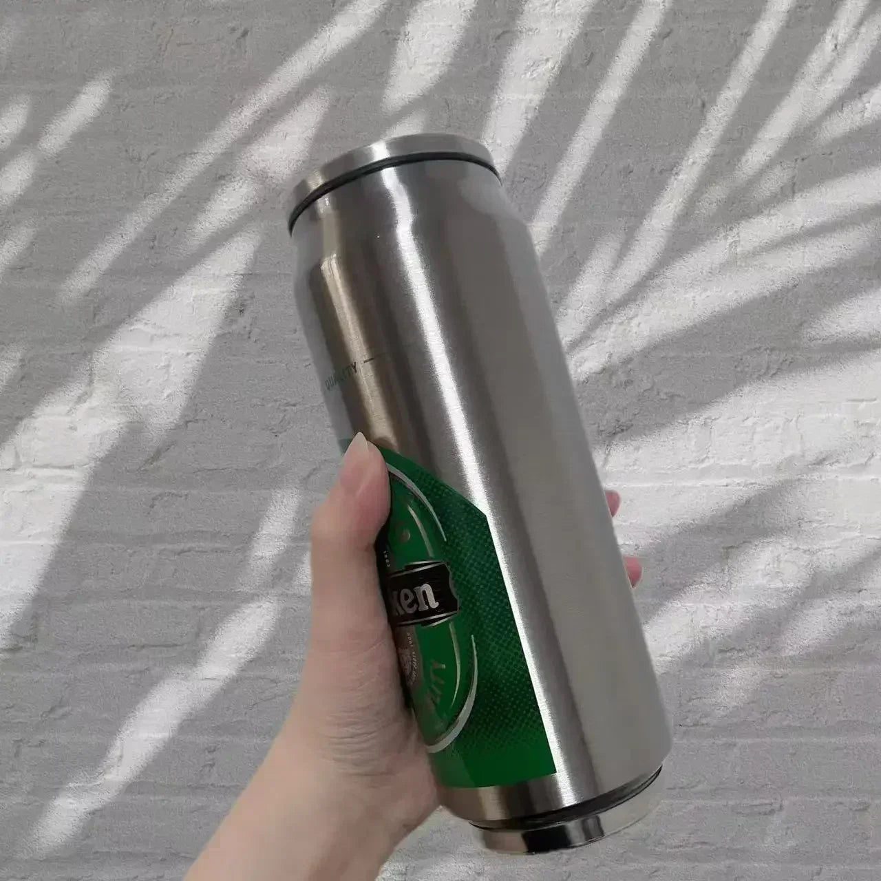 Garrafa Térmica 500ml Inox 304 🥤 Estilo Lata • Mantém Quente/Frio | Copo Térmico para Carro, Escola e Desporto • Impressão Laser Premium
