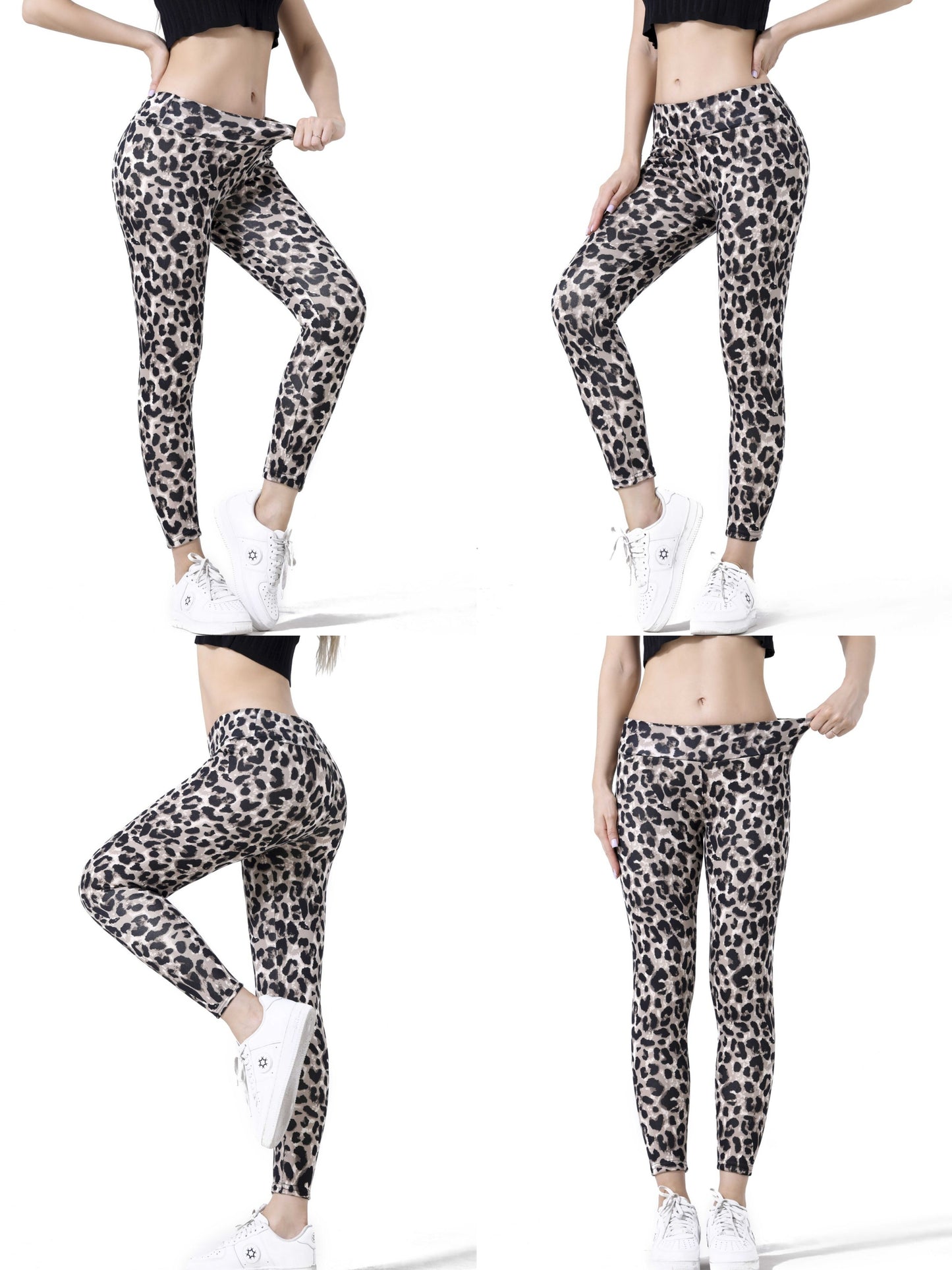 Calça Térmica Feminina Estampa Leopardo em Poliéster com Elasticidade Média