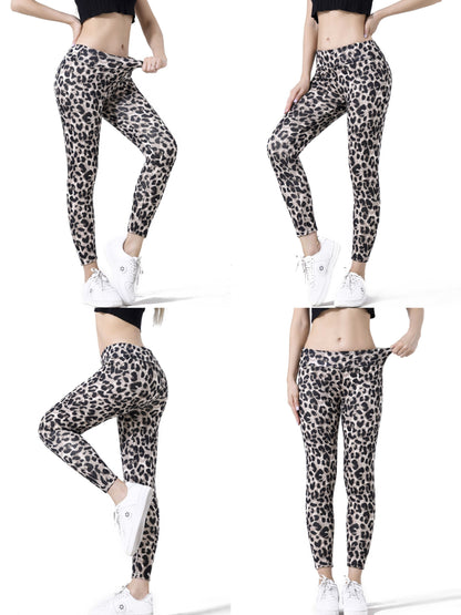 Calça Térmica Feminina Estampa Leopardo em Poliéster com Elasticidade Média