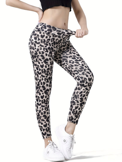 Calça Térmica Feminina Estampa Leopardo em Poliéster com Elasticidade Média